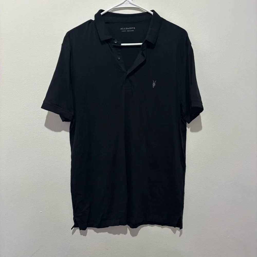 ALL SAINTS Black Polo Size Large - Picture 1 of 3
